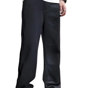 Men's Wide-Leg Baggy Denim Jeans – Jet Black