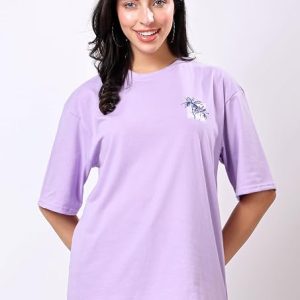 Women’s Lavender Printed Oversized T-Shirt